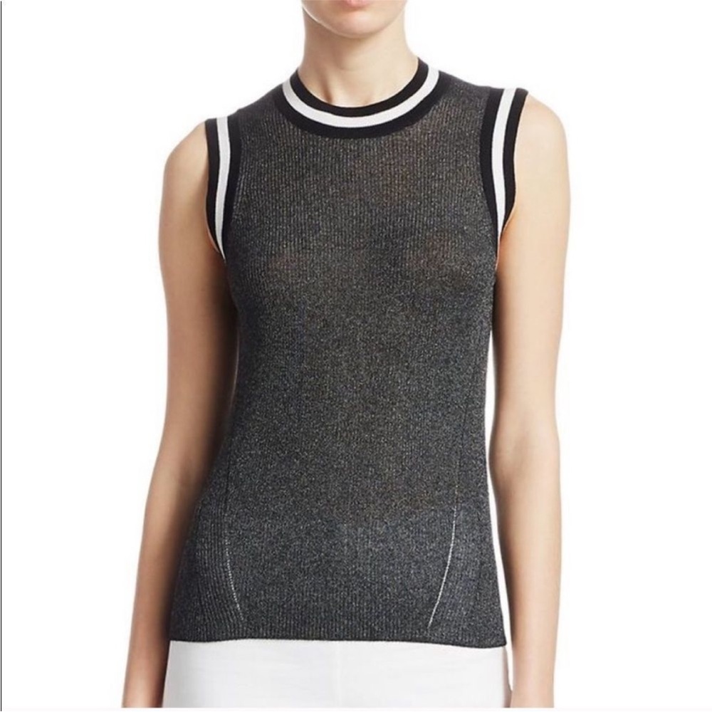 Rag & Bone Priya Semi Sheer Black and White Sleeveless Tank Top